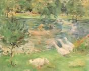 Girl in a Boat, with Geese - 贝尔特·摩里索特